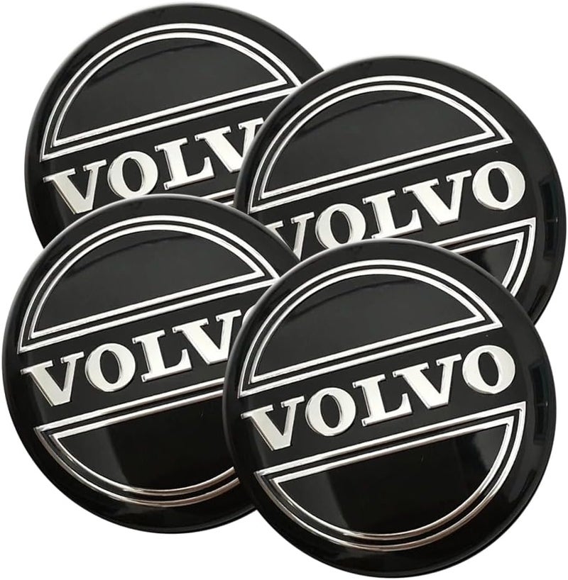 4PCS Wheel Center Caps for Volvo S90 S60 XC60 XC40 XC90 V40 V60 S60 S80, 65mm/2.55" Car Wheel Hub Caps ABS Rim Center Hub Cover (Black)